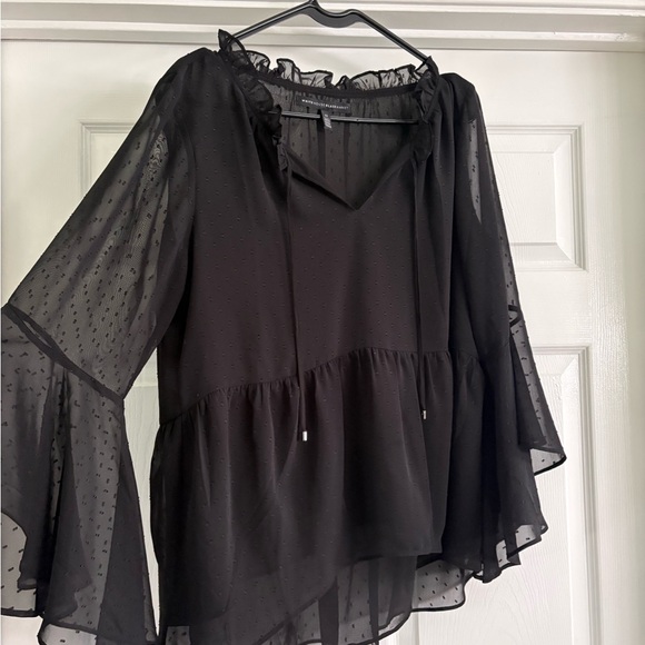 White House Black Market Tops - White House Black Market Sheer Black Blouse